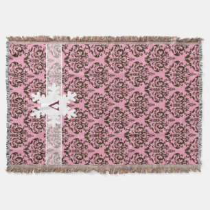 Burgundy Frosted Orchid Damask with Snowflake Filt