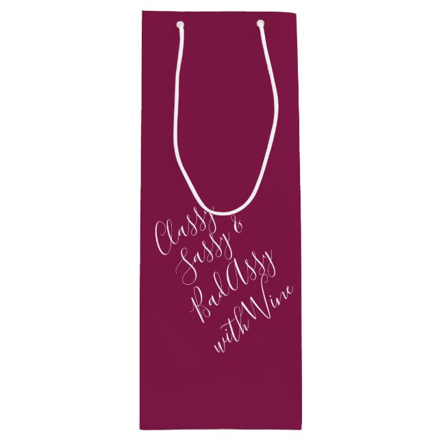 Burgundy Funny Vin Puns Vin Gift Bag (Framsidan)