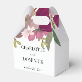 Burgundy Garden Flowers Bröllop Presentaskar
