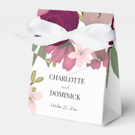 Burgundy Garden Flowers Bröllop Presentaskar