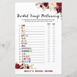 Burgundy Garden Möhippa-spel tryckt