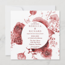 Burgundy Garden Watercolor Bröllop