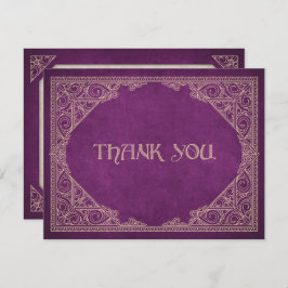 Burgundy Geek Bok Bibliotek Bröllop Tack Kort