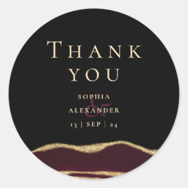 Burgundy gemstone runt klistermärke