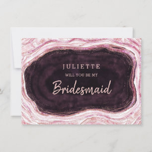 Burgundy Geode be min Bridesmaid Frieri kort