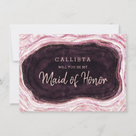 Burgundy Geode be My Maid of honor Frieri kort