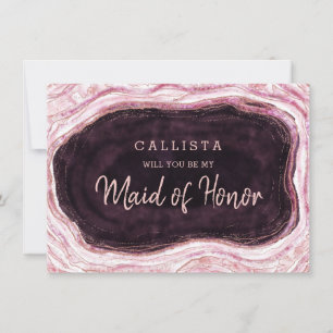 Burgundy Geode be My Maid of honor Frieri kort