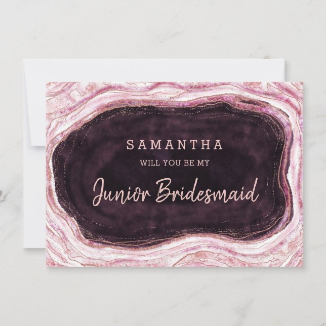 Burgundy Geode ska vara min Junior Bridesmaid Frie (Framsida)