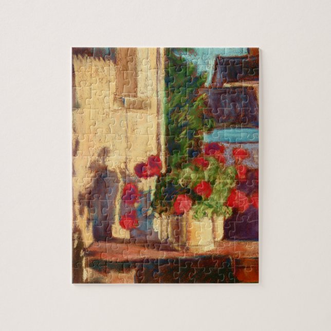 Burgundy Geraniums Jigszle Puzzle Pussel (Vertikal)