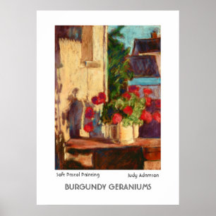 'Burgundy Geraniums' Poster/skriv ut Poster