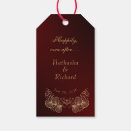 Burgundy & Gilded Floral Elegant Wedding Presentetikett