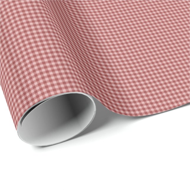Burgundy Gingham-GIFT WRAPPING PAPPER Presentpapper (Rullad Hörn)