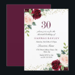 Burgundy  Glitter 30års födelsedag Party Inbjudningar<br><div class="desc">Burgundy  Party i Glitter 30års födelsedag. Vi har också många andra inbjudningar och samlingar.</div>