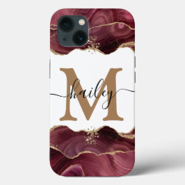 Burgundy glitter marble Fodral-Mate iphone case