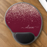 Burgundy  Glitter Monogram Rosa ros Guld Gel Musmatta<br><div class="desc">Ro Guld -  Rosa och Burgundy Gnistra Glitter Monogram Namn och Initial Mousepad (Mouse Pad). Det gör perfekten söt 16-årsjubileum,  bröllop,  möhippa,  årsdag,  babydusch eller bachelorette-fest för någon som glam lyxen och chic stilar i kärlek.</div>