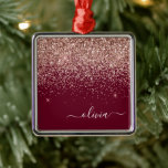Burgundy  Glitter Monogram Rosa ros Guld Julgransprydnad Metall<br><div class="desc">Ro Guld -  Rosa och Burgundy Glitter Monogram Namn och inledande julprydnad. Det gör perfekten söt 16-årsjubileum,  bröllop,  möhippa,  årsdag,  babydusch eller bachelorette-fest för någon som glam lyxen och chic stilar i kärlek.</div>