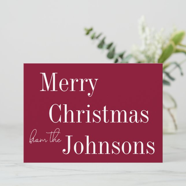 Burgundy God jul Julkort (Stående Fram)