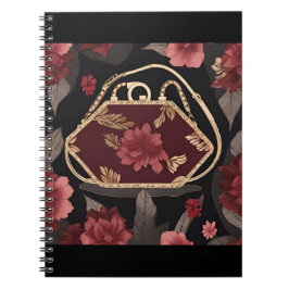 Burgundy Gold AI art Anteckningsbok