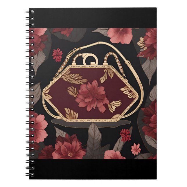 Burgundy Gold AI art  Anteckningsbok (Framsidan)
