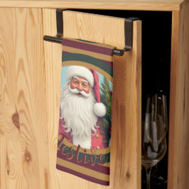 Burgundy gold and dark green kökshandduk