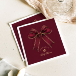 Burgundy Gold Bow Rocking Horse Luxury Pappersservett