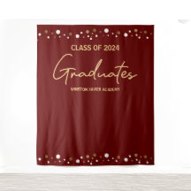 Burgundy Gold Klass 2024 Utexaminerade bakgrundsbi