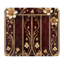 Burgundy Golden Flowers Clearboard