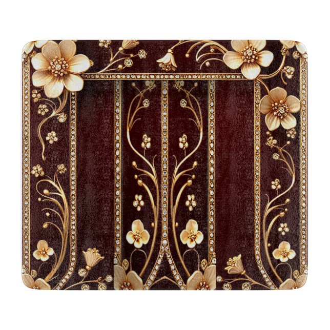 Burgundy Golden Flowers Clearboard (Framsidan)