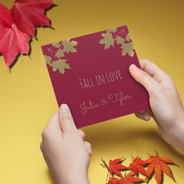 Burgundy Golden Maple löv - Fall i kärlek Inbjudningar