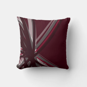 Burgundy & Grått Artistic Abstrakt Dekorativ kudd Kudde