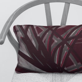 Burgundy & Grått Artistic Abstrakt - menyfliksdesi Lumbarkudde