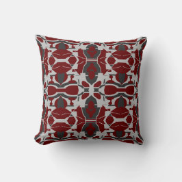 Burgundy Grått Black Regal Ornate Large Mosaics Kudde