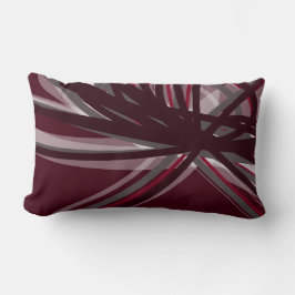 Burgundy & Grått Elegant Rosett band Lumbar Pillow Lumbarkudde