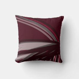 Burgundy & Grått Modern ekologisk linjär design Kudde