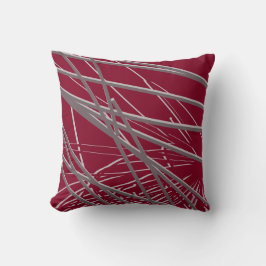 Burgundy & Grått Modern Elegant Abstrakt Kudde