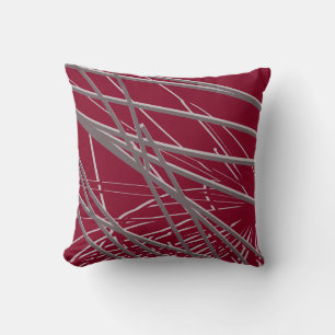 Burgundy & Grått Modern Elegant Abstrakt Kudde