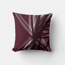 Burgundy Grått & White Criss Kor Ribbon Design Kudde