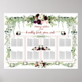 Burgundy  Greenery Garland 160 gästsittande Poster