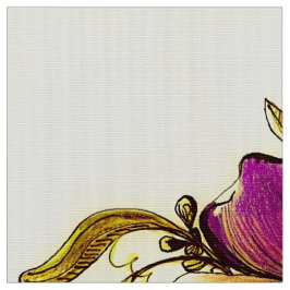 Burgundy Gula blommor Tyg