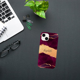 Burgundy guld agate marble ro guld namn
