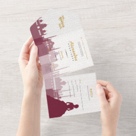 Burgundy & Guld Arabian Quinceañera