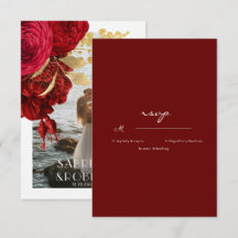 Burgundy Guld Blommigt Arch Photo Bröllop