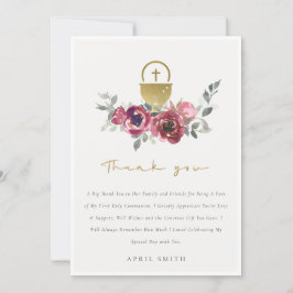 BURGUNDY GULD BLOMMIGT  FÖRSTA HELIGAN, GEMENSAMT TACK KORT