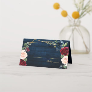  burgundy Guld, Bröllop Pl Placeringskort