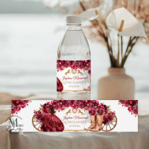 Burgundy Guld Charra Häst Quinceañera
