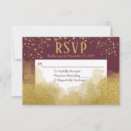 Burgundy Guld Confetti OSA Bröllop Response