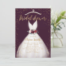 Burgundy Guld Elegant bröllop Dress Möhippa