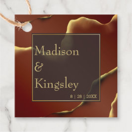 🤵 Burgundy Guld Elegant Inky Abstrakt Bröllop Gåvor Etiketter