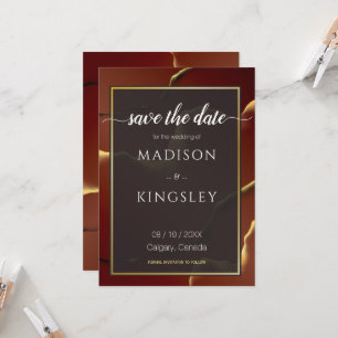 🤵 Burgundy Guld Elegant Inky Abstrakt Bröllop Inbjudningar