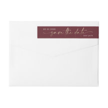 Burgundy & Guld Fall Calligraphy Bröllop Adress